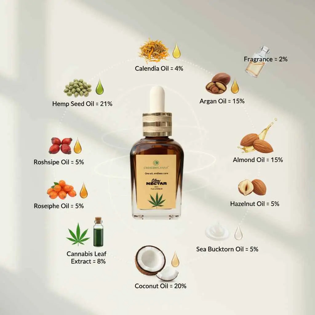 Glow Nectar (30ml) – Hemp-Infused Facial Oil crescentcanna-india