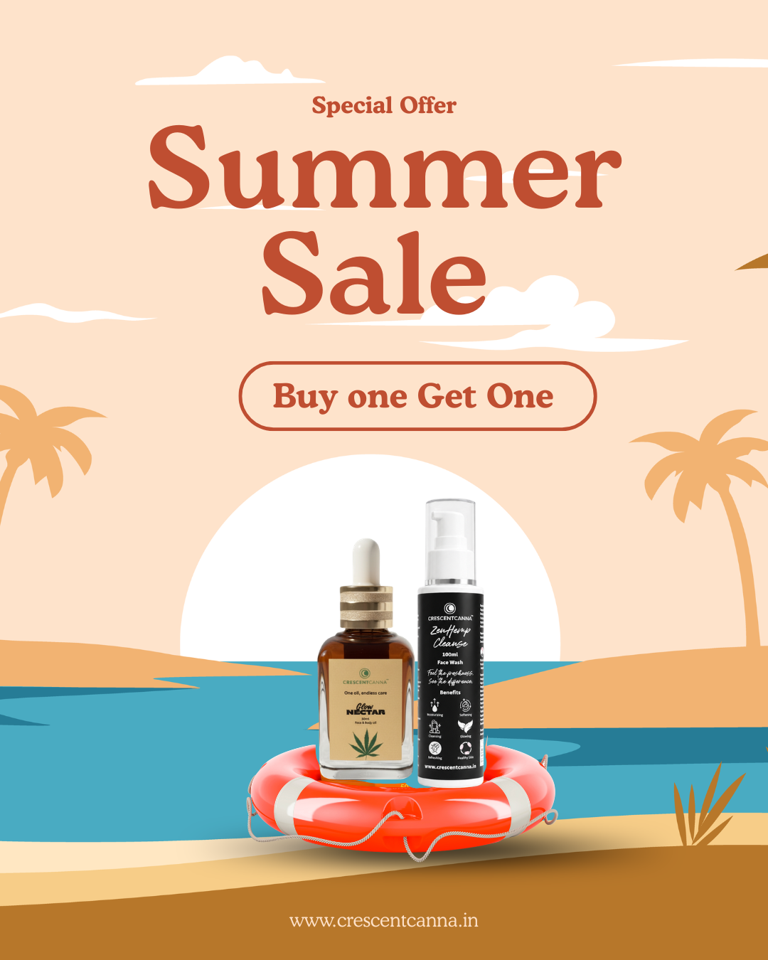 Summer Glow Combo – Glow Nectar + ZenHemp Face Wash