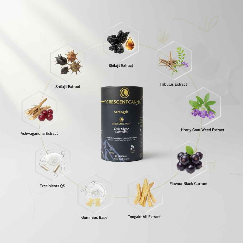 VedaVigor (Male Vitality Gummies – Black Currant Flavor) crescentcanna-india