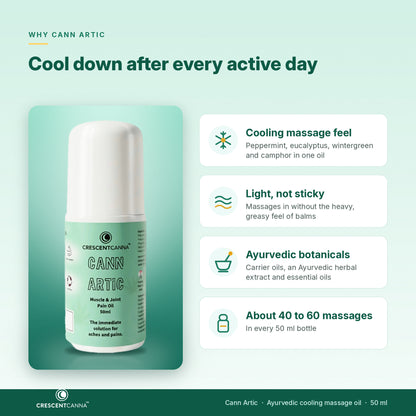 Why Cann Artic - cooling massage feel, light non-sticky Ayurvedic roll-on oil