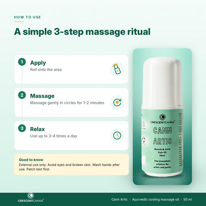 How to use Cann Artic roll-on - roll onto the area, massage gently, relax