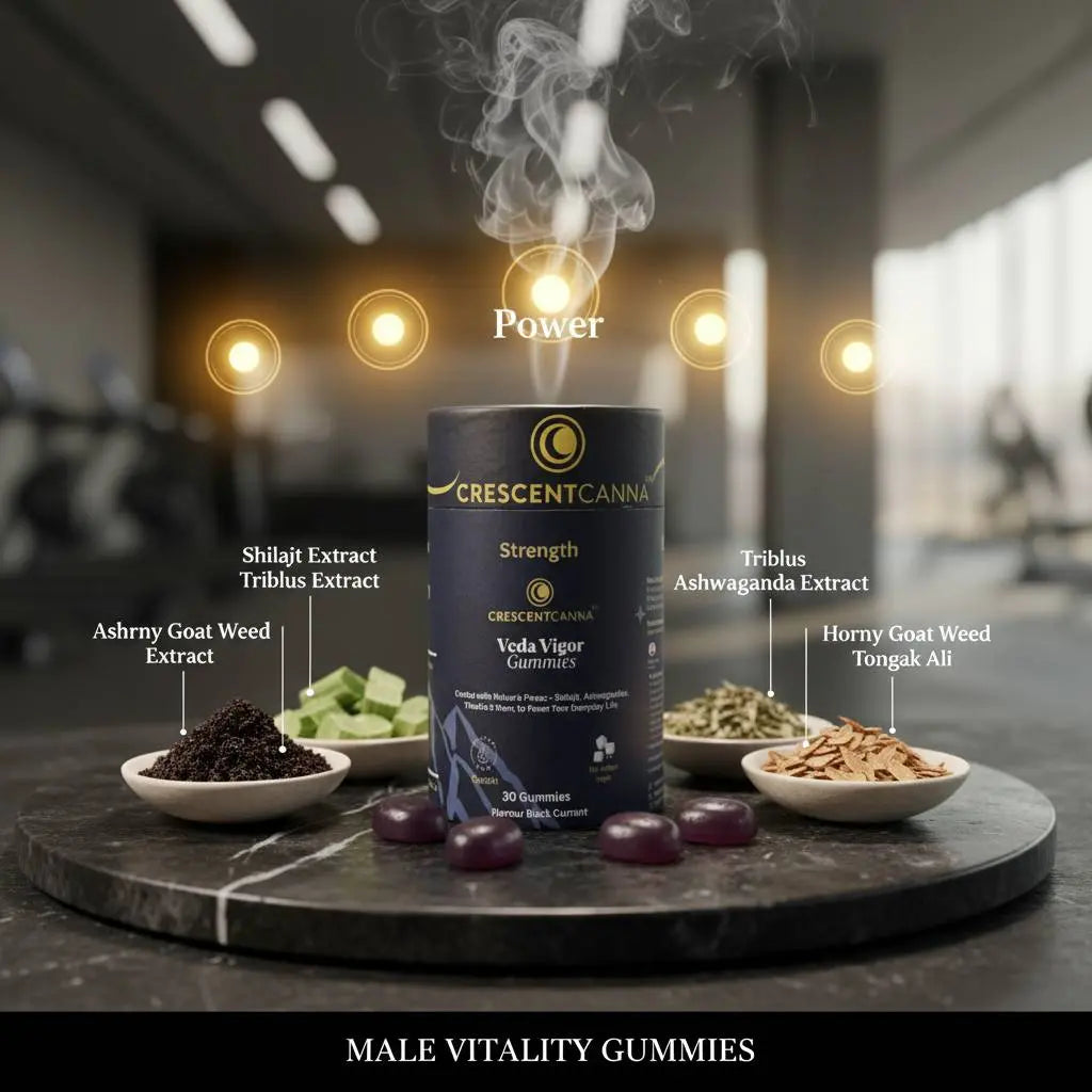 VedaVigor (Male Vitality Gummies – Black Currant Flavor) crescentcanna-india
