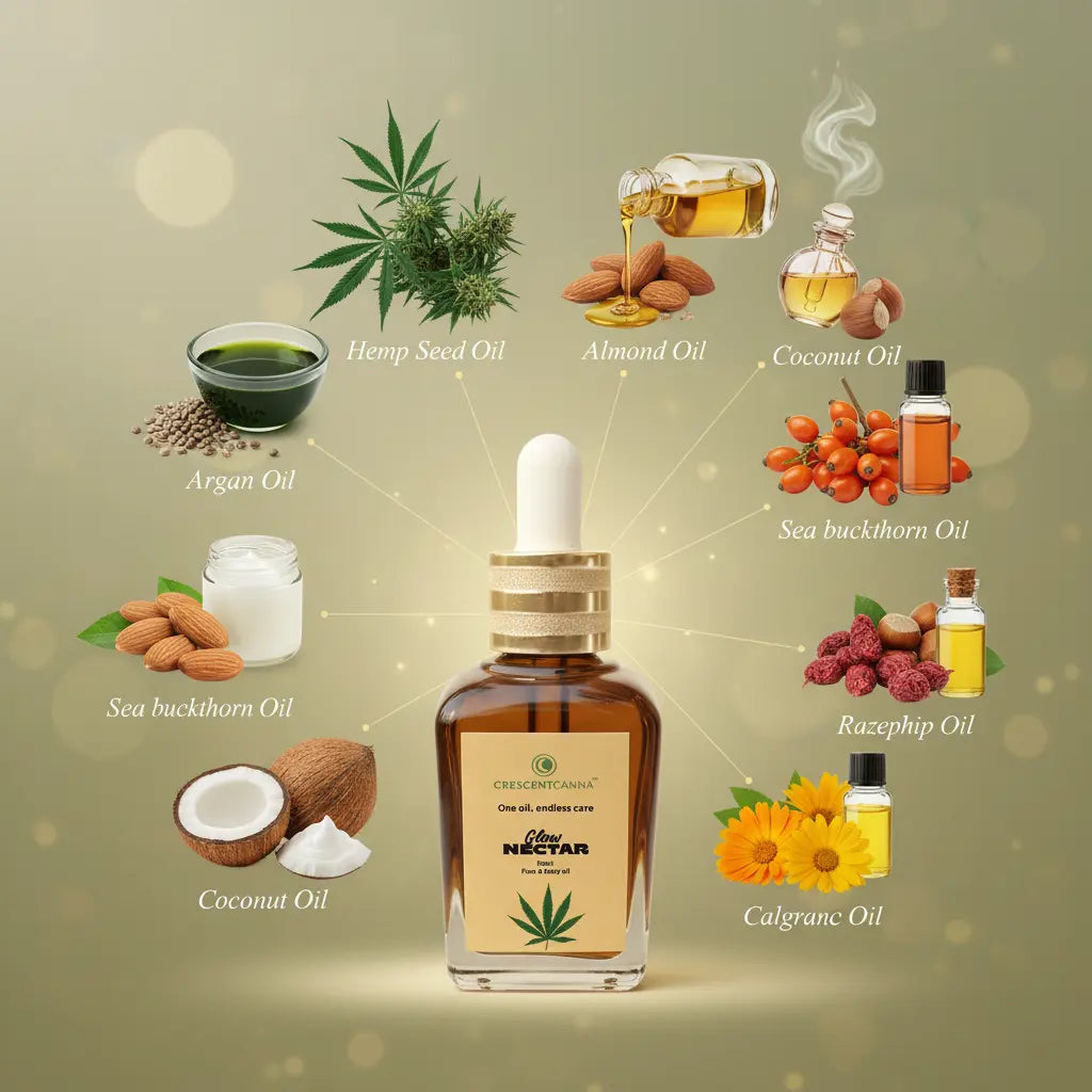 Glow Nectar (30ml) – Hemp-Infused Facial Oil crescentcanna-india