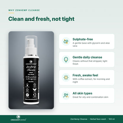 Why ZenHemp Cleanse - sulphate-free, gentle daily cleanse, fresh feel, for all skin types